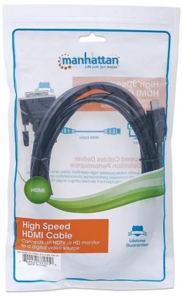 MANHATTAN HDMI (męski) - DVI-D 24+1 (męski) 3 m 3m /s1x HDMI (wtyk) DVI-D 24+1 (wtyk)