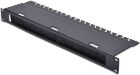 Panel zapasu kabla ze szczotką 1U S/480 G/120 czar ny (RAL 9005)