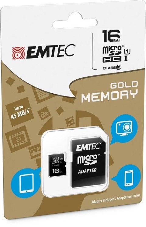 Karta pamięci EMTEC microSDHC 16 GB Adapter