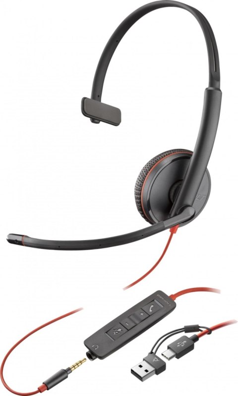 Słuchawki z mikrofonem POLY Blackwire 3215 Czarny