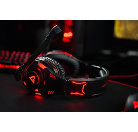 Słuchawki z mikrofonem MODECOM MC-832 Ghost Czarno-czerwony