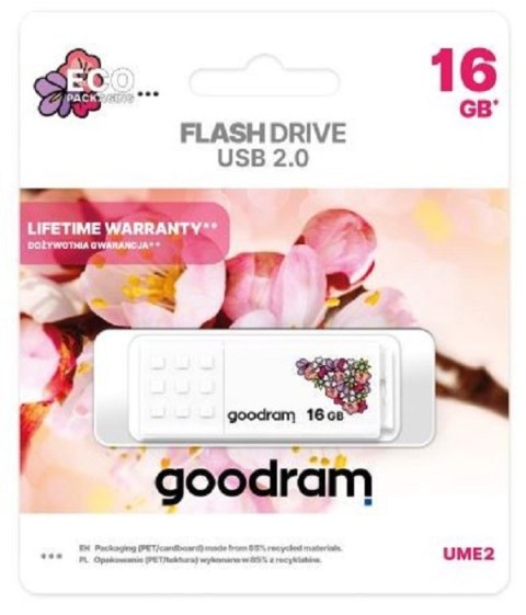 Pendrive (Pamięć USB) GOODRAM (16 GB /USB 2.0 /Biały z wzorem )