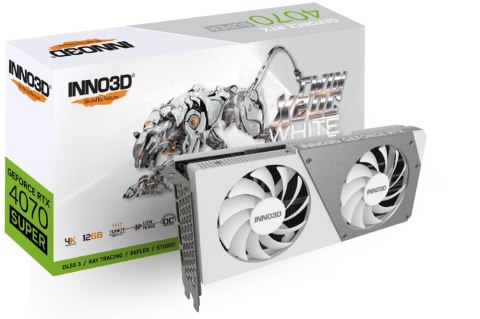 Karta graficzna INNO3D GeForce RTX 4070 SUPER TWIN X2 OC WHITE N407S2-126XX-186162W