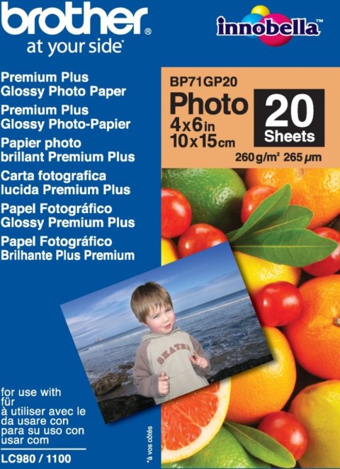 Papier BROTHER Innobella 260g 10 x 15 cm Błyszczący BP71GP20