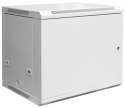 Szafa krosowa wisząca n/dz 19" 9U S/600 G/450 szary, drzwi metalowe, zdejmowane panele boczne