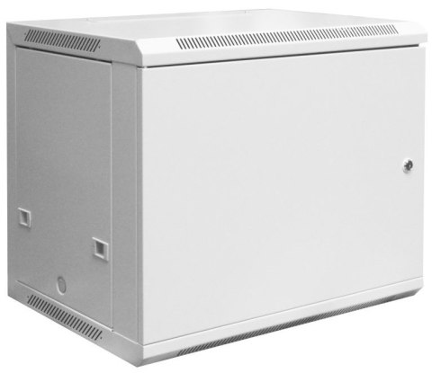 Szafa krosowa wisząca n/dz 19" 9U S/600 G/450 szary, drzwi metalowe, zdejmowane panele boczne